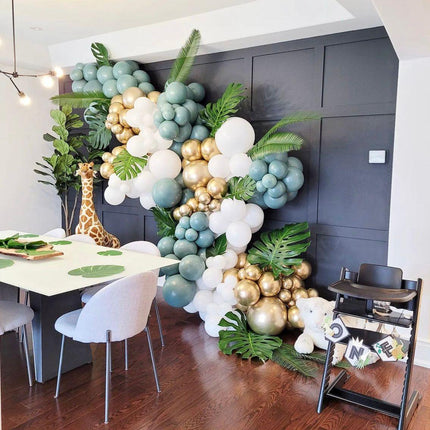 Balloon Garland with Greenery