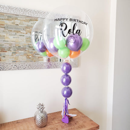 Personalized Clear Bubble Balloon - Purple Fun