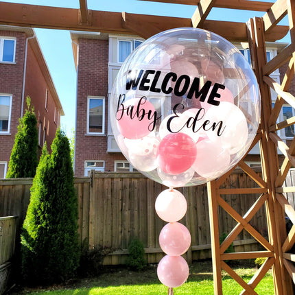 Personalized Clear Bubble Balloon - Pink