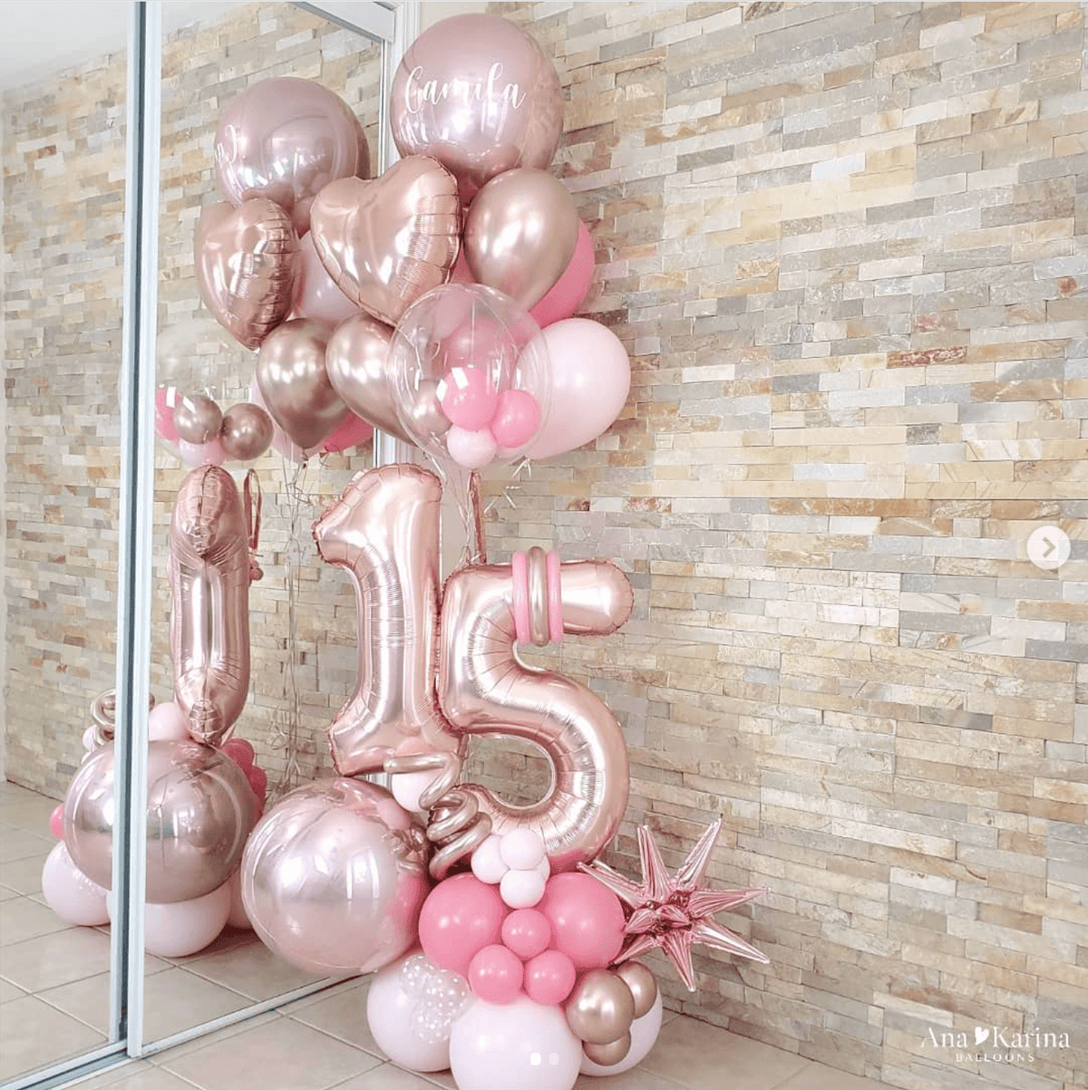 Sweet Pink - Personalized Balloon Bouquet with Heart