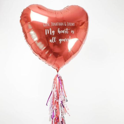 Personalized Jumbo Foil Balloon Heart - Red