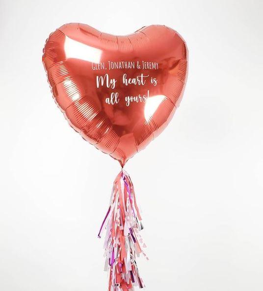 Personalized Jumbo Foil Balloon Heart - Red