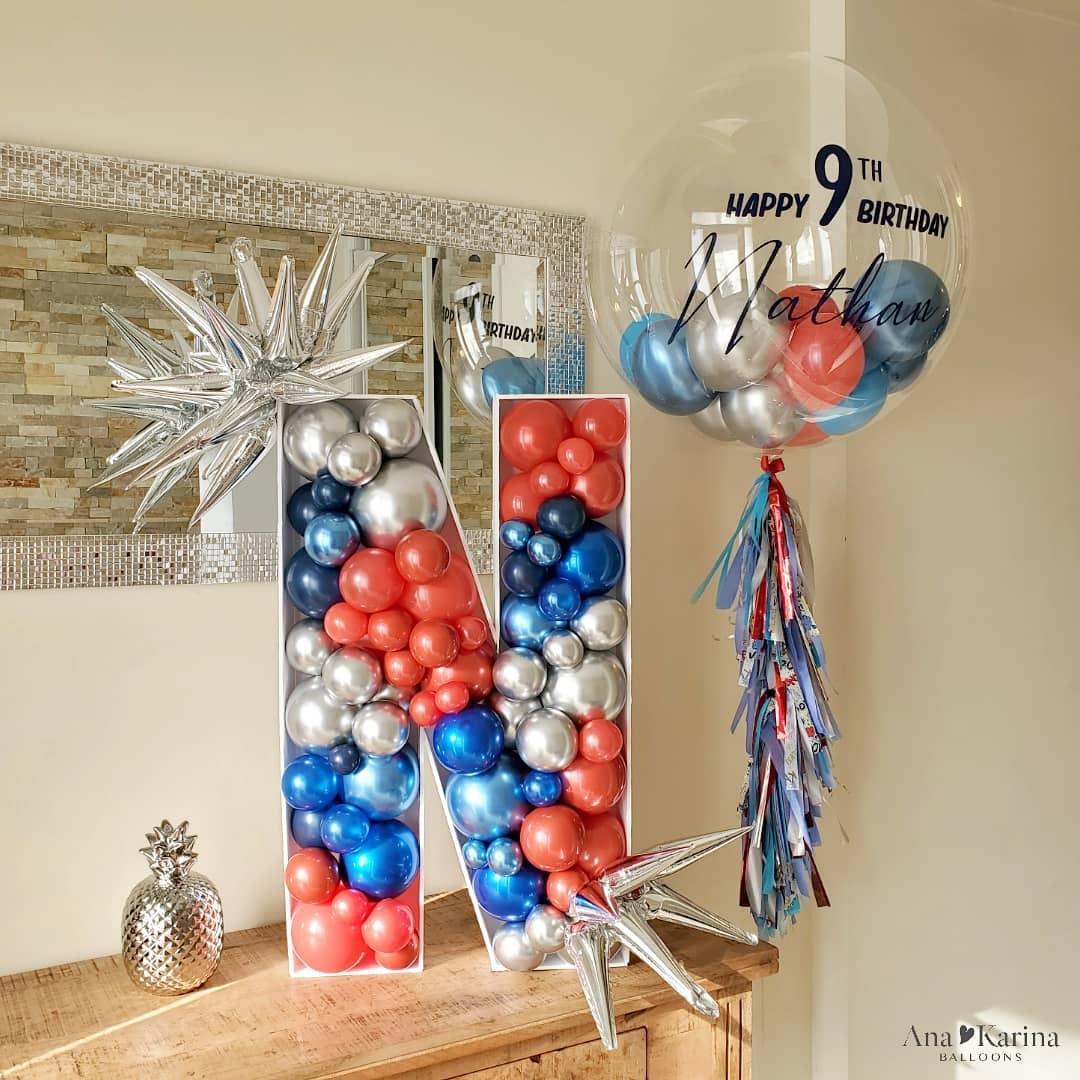 Balloons Mosaic – 30 Inch Numbers & Letters with Starburst